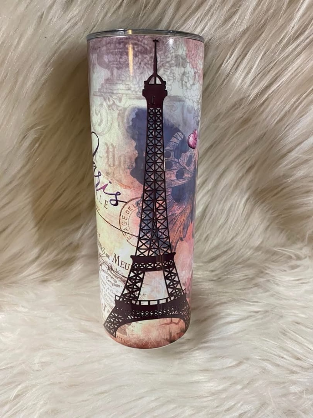 New Paris 20oz insulated, stainless steel tumbler with straw
